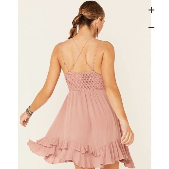 Free People One Adella Slip Pink Rose NWT - Picture 4 of 9